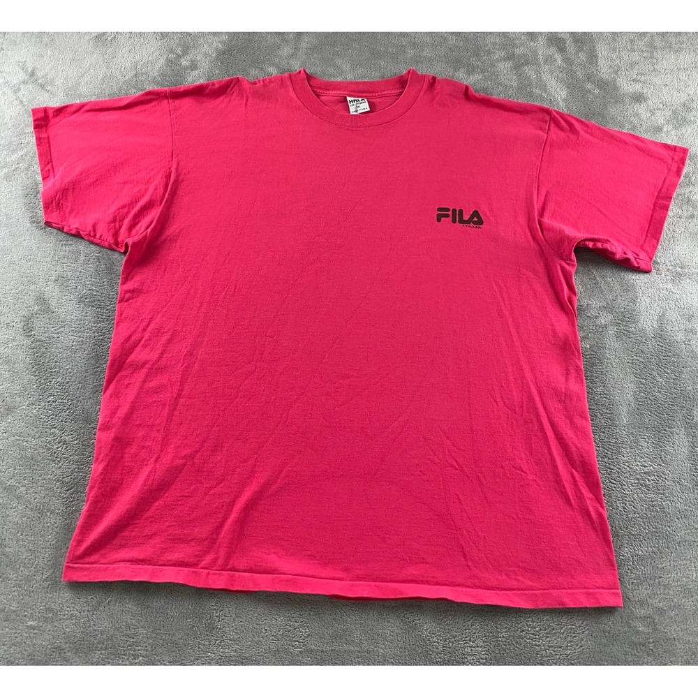 Fila Italia Pink Graphic T-Shirt Womens XL HRLA Los Angeles‎ Made in USA Sporty